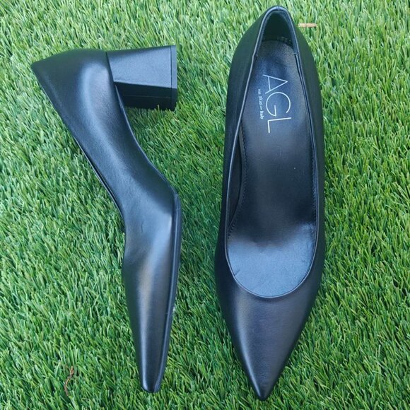 NEW AGL Tracy block heel pumps leather classic - Picture 6 of 8